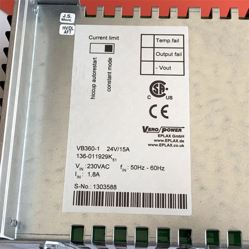 VB360-1 독일 VERO-POWER 스위칭 전원공급장치 136-011929K 24V 15A