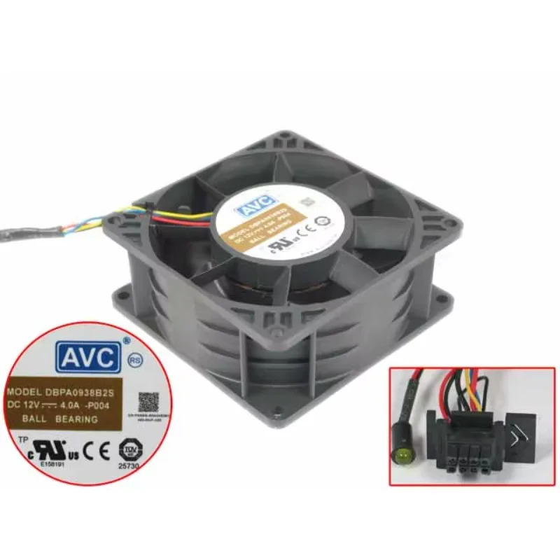 C 4 와이어 서버 냉각팬 DBPA0938B2S P004 DC 12V 4.00A 90x90x38mm