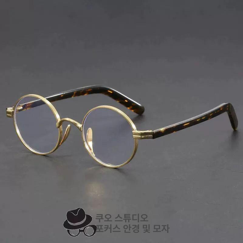 남성 동그란안경테 동글이 라운드 패션 원형 뿔테 은테 나사없는 베타티타늄 둥근 - 상세 이미지 3
