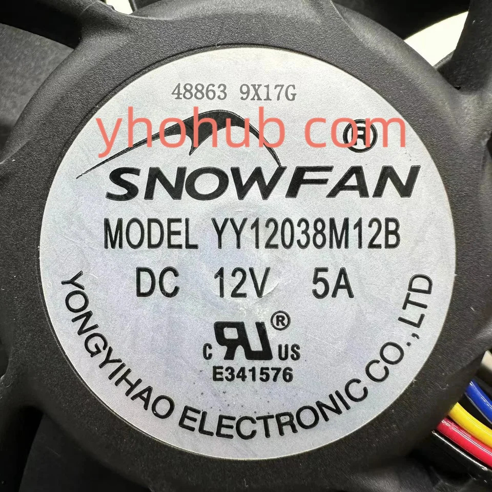 SNOW 냉각팬 스퀘어 4 와이어 서버 YY12038M12B DC 12V 5A mm