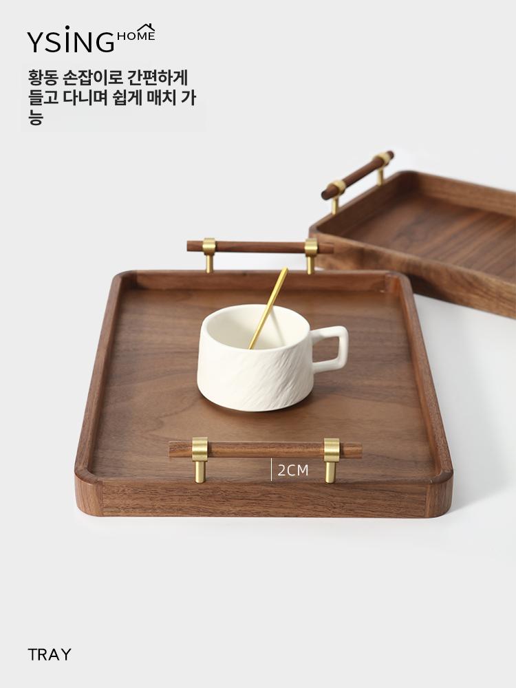 나무 서빙트레이 접시 사각형 원형 플래터 보드 모양 - 상세 이미지 3