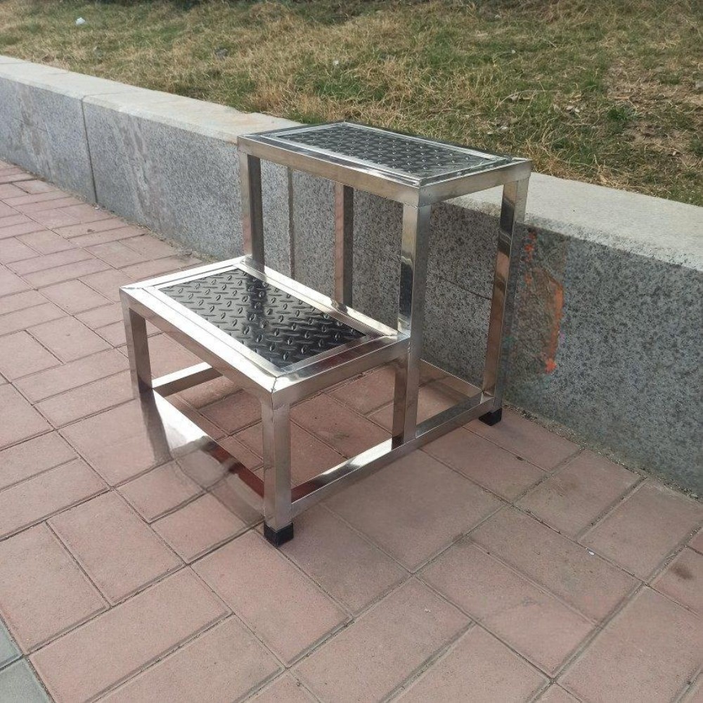 접이식 계단식사다리 작업용 넓은발판 높이 철계단 안전발판 실내 튼튼한 물류 조립 - 상품 이미지