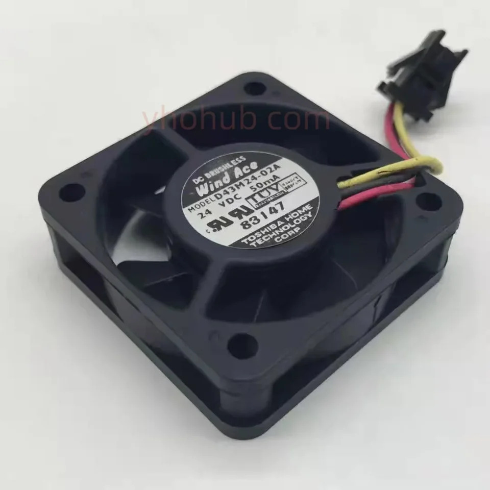 윈드 에이스 D424-02A 3 선 서버 냉각팬 DC 24V 0.05A 40x40x12mm