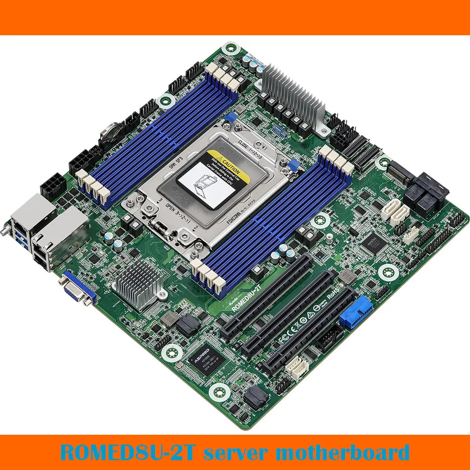ASRock호환 ROMED8U-2T 서버 마더보드 SP3 LGA4094 EPYC 7003 7002 DDR4