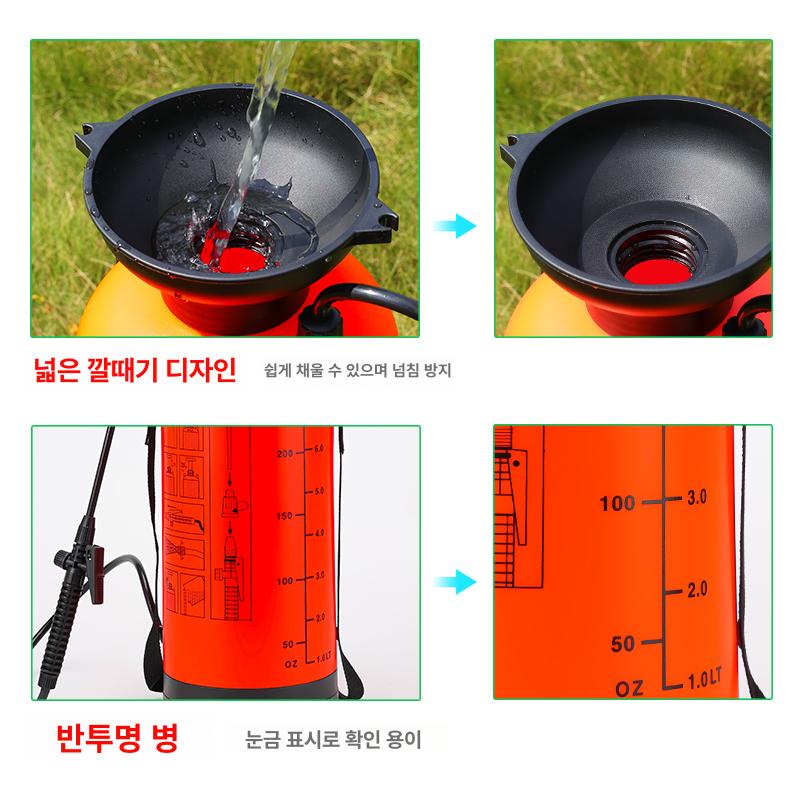 공기압 제초제분무기 농약살포기 세차 방역 비료 농약분사기 고압 노즐 압축분무기 - 상세 이미지 3