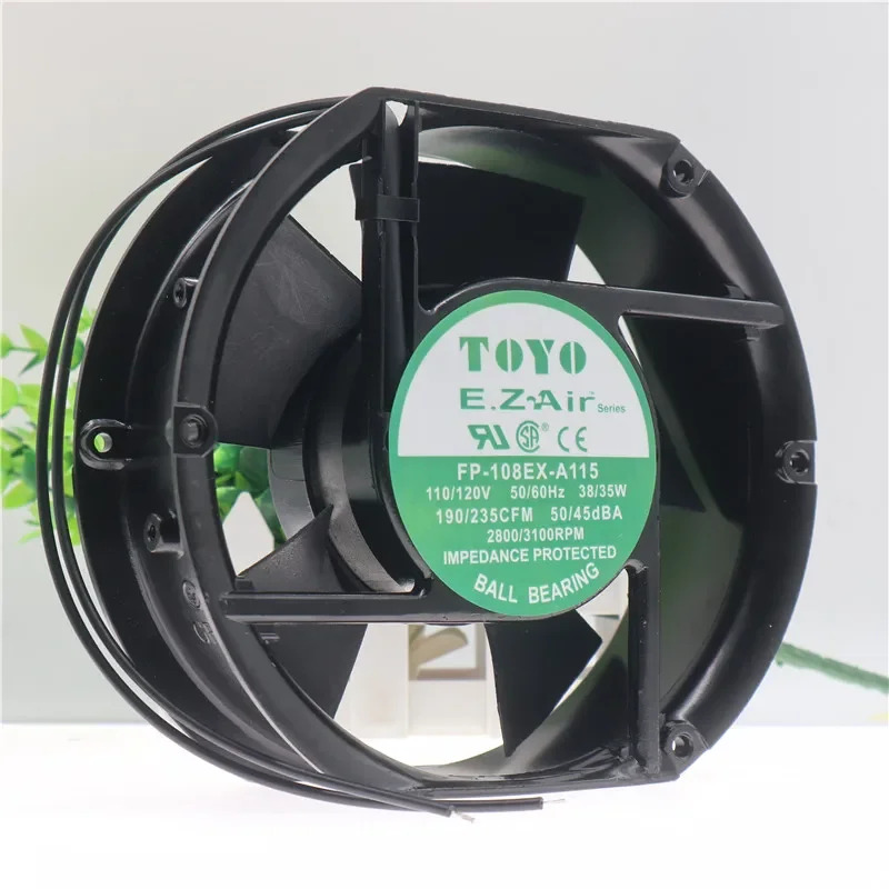 TOYO FP-108EX-A115 2핀 서버 냉각팬 AC 110V 38W 172x150x51mm