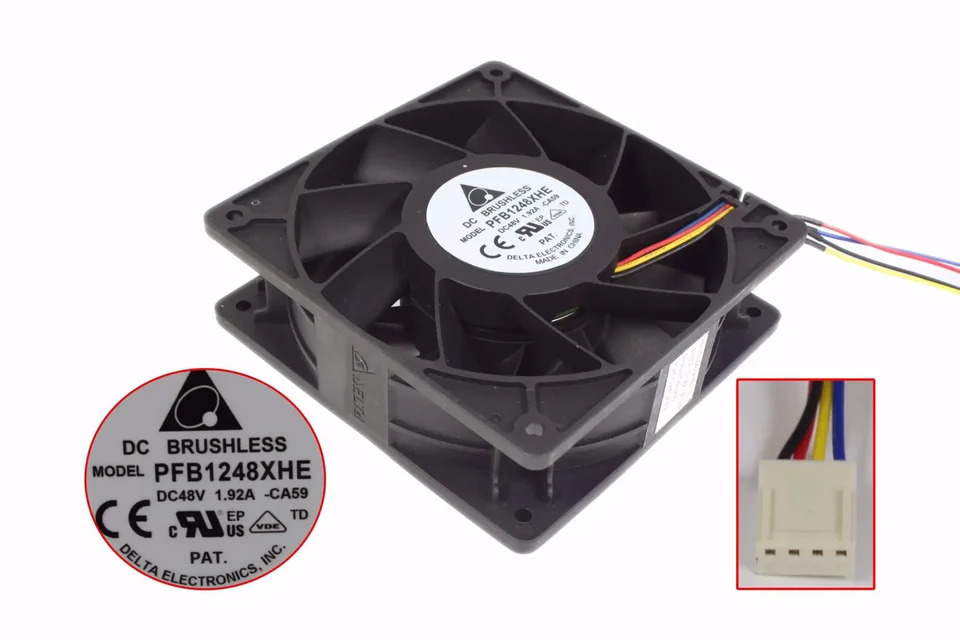 델타 전PFB1248XHE CA59 DC 48V 1.92A mm 4 와이어 서버 냉각팬