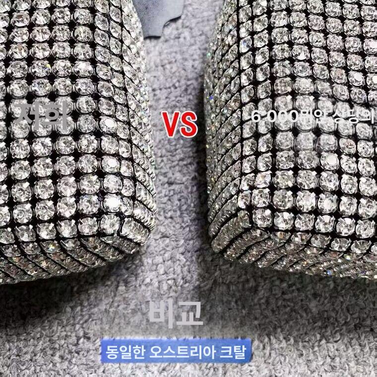 큐빅 가방 숄더백 캐주얼 체인백 글리터 블링 여성용 스퀘어 체인스트랩 포인트 - 상세 이미지 4