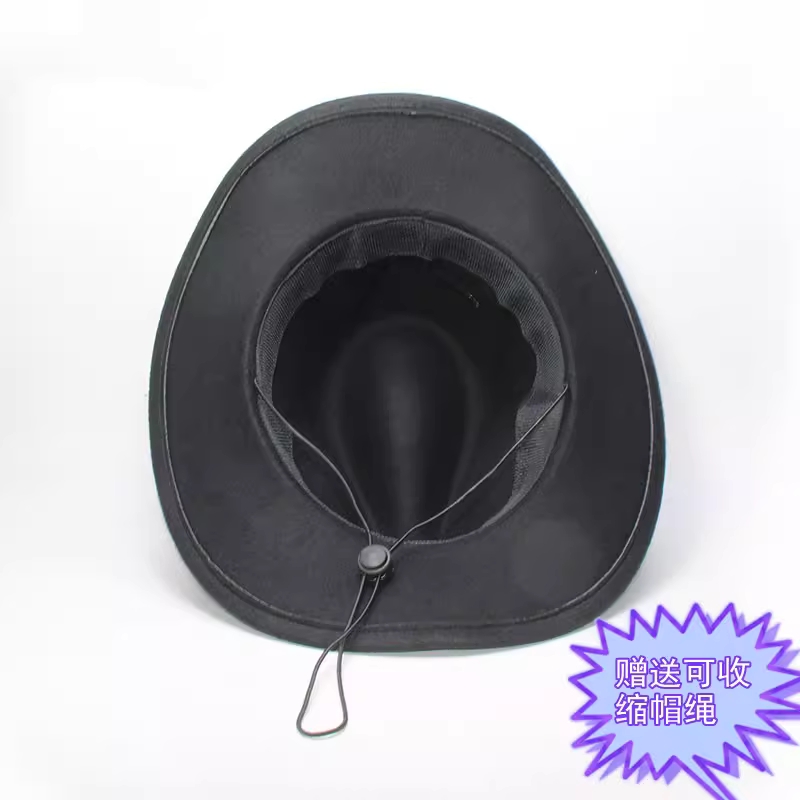 카우보이 모자 벨트 신사 승마 남자 농사 댄스 브라운 57cm - 상세 이미지 4