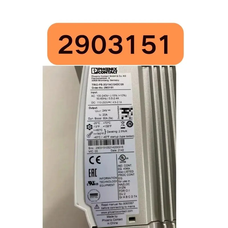 세컨드 핸드 레일 타입 스위치 전원공급장치 모델 TRIO-PS-2G 1AC 24DC 20 2903151 리퍼 완료 정상 기능