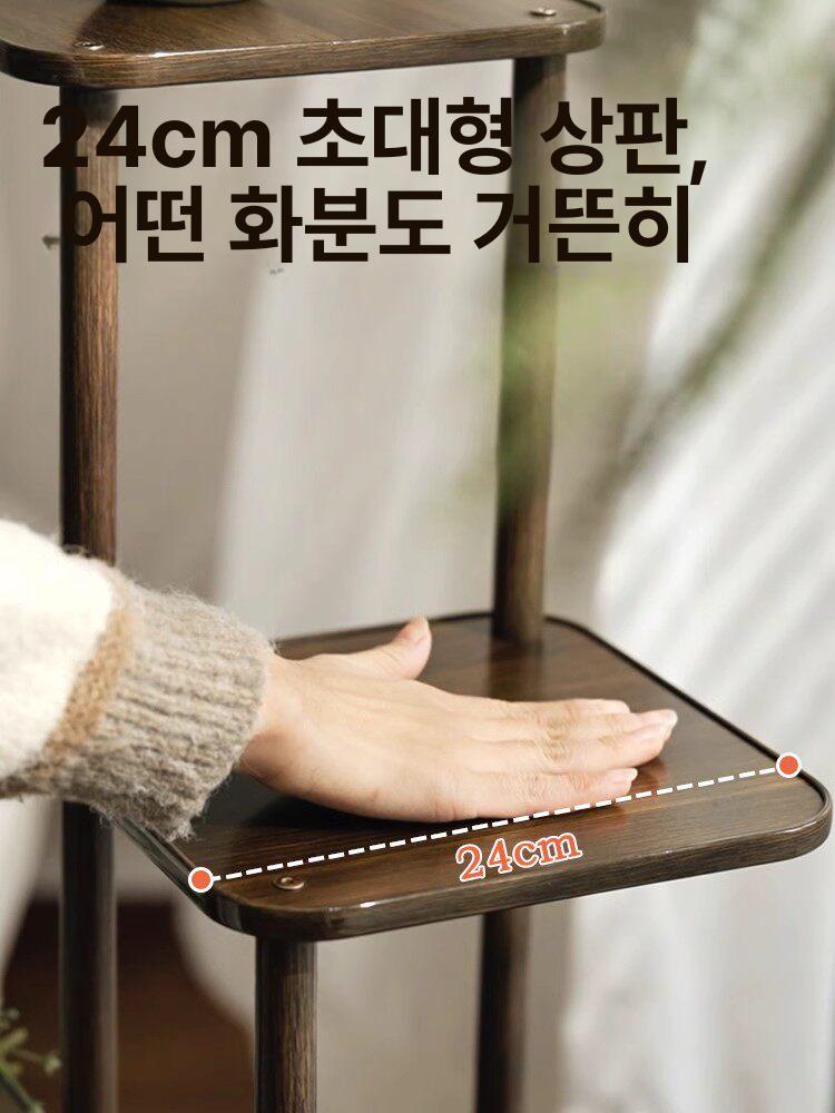 원목화분받침대 분재 스탠드 선반 원형 거치대 진열대 소품 다이 테라스 나무 엔틱 - 상세 이미지 3