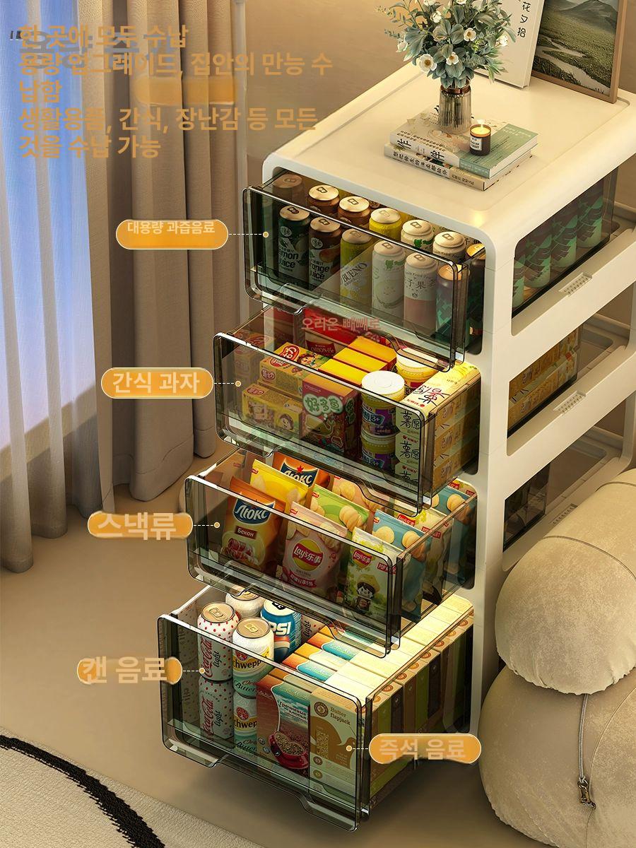 이동식 캐비닛 플라스틱 정리함 수납장 캐비넷 카트 수납함 가구 서랍형 수납트롤리 - 상세 이미지 4