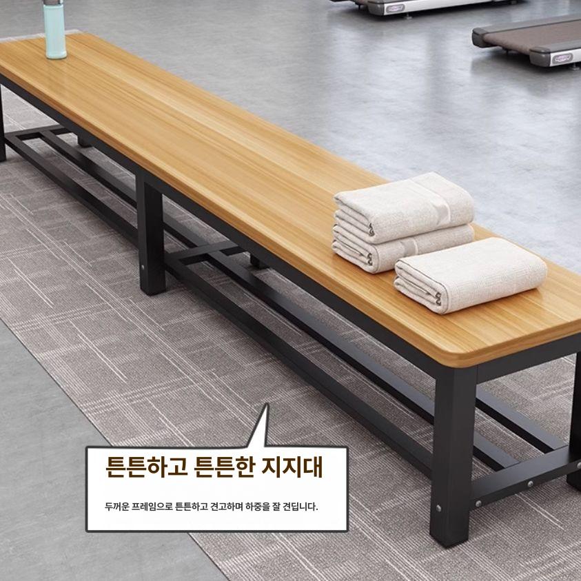식당 우드 식탁의자 북유럽 장의자 등받이 긴 디자인 벤치형 카페체어 업소용 가정용 - 상세 이미지 3
