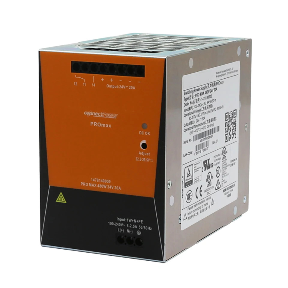 Weidmuller스위칭 전원공급장치 PRO MAX 480W 24V 20A 1478140000