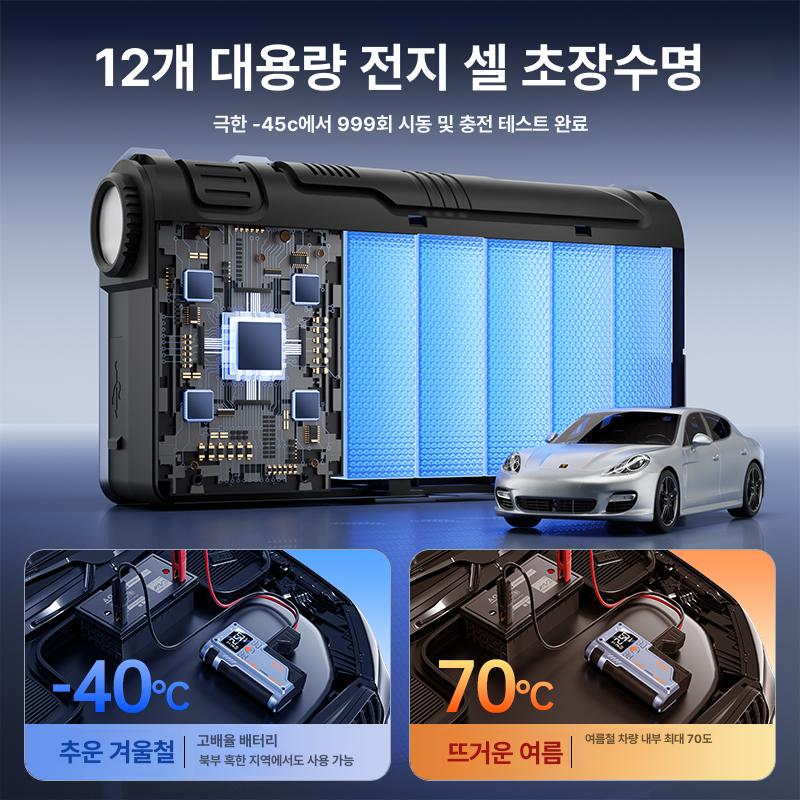 무선 타이어공기압주입기 휴대용 셀프 팽창기 에어펌프 자동 전기 고압 게이지 디지털 - 상세 이미지 5