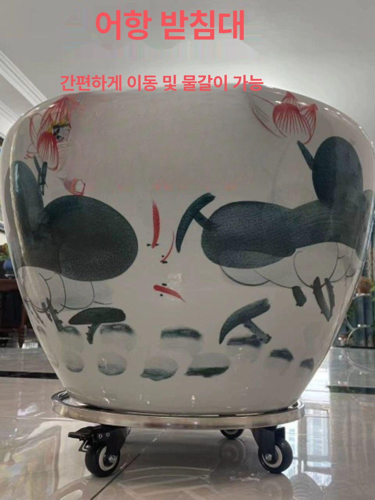 대형 원목화분받침대 바퀴달린 물받이받침 원예 원형화분받침대 화분용 물받침대 - 상세 이미지 2