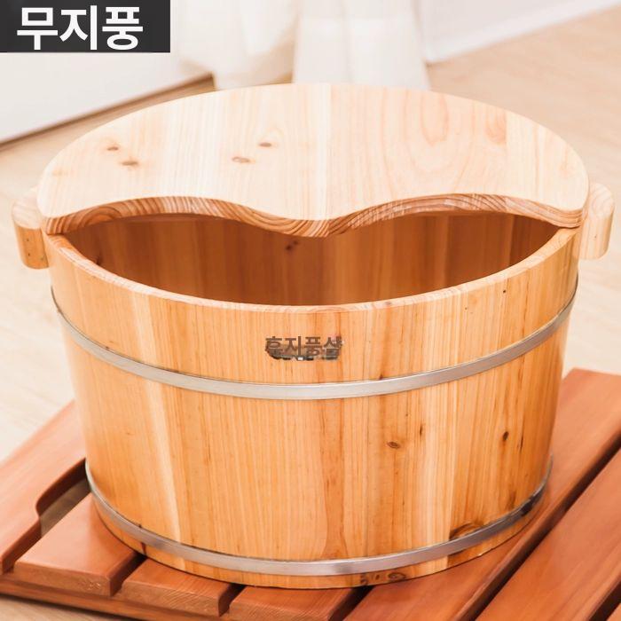 원목 족욕조 원형 훈증 건식 편백 높이 미끄럼 간이 습식 히노끼탕 - 상세 이미지 4
