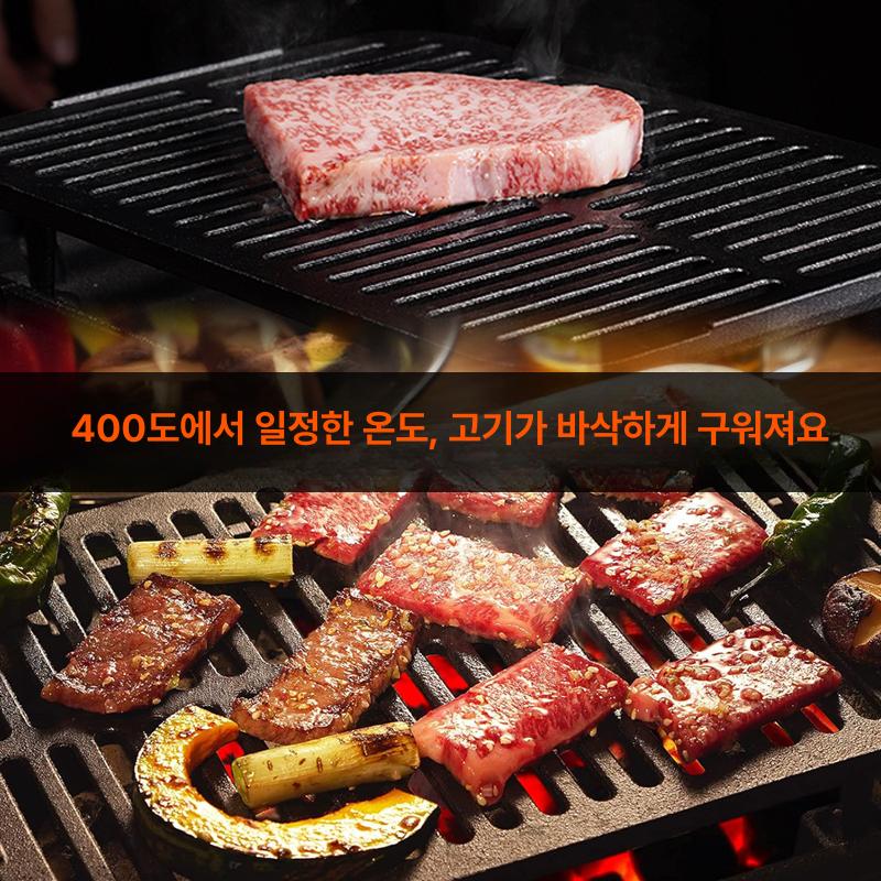 휴대용 화로대 구이 불멍 고기불판 원형 개인화로 직화 히트화로 캠핑그릴 숯불화로 - 상세 이미지 4