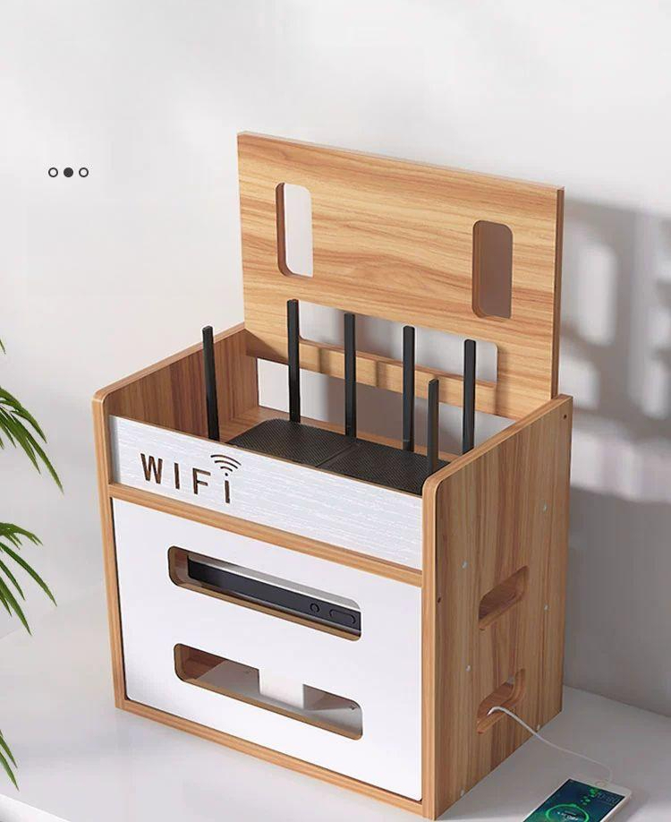가리개 정리함 벽걸이 체리우드 커버 보관함 수납함 내추럴우드 벽선반 높이 컬러 - 상세 이미지 2