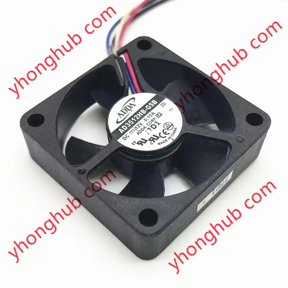 ADDA AD3512HB-G5B 4 선 서버 냉각팬 DC 12V 0.15A 35x35x10mm