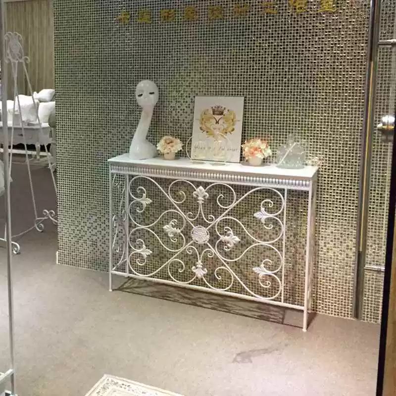 슬림 폭좁은콘솔 선반 수납장 북유럽 틈새 복도장 사이드테이블 엔틱 반원 진열대 - 상세 이미지 4