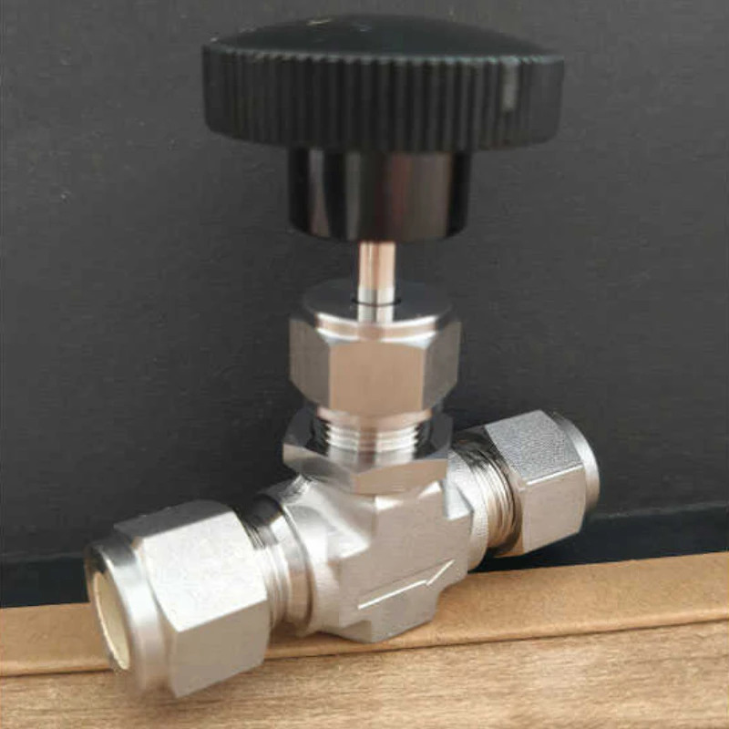 스테인리스 스틸 고압 카드 슬리브 스트레이트 스루 니들 밸브 글로브 단조 바디 6000PSI 316L