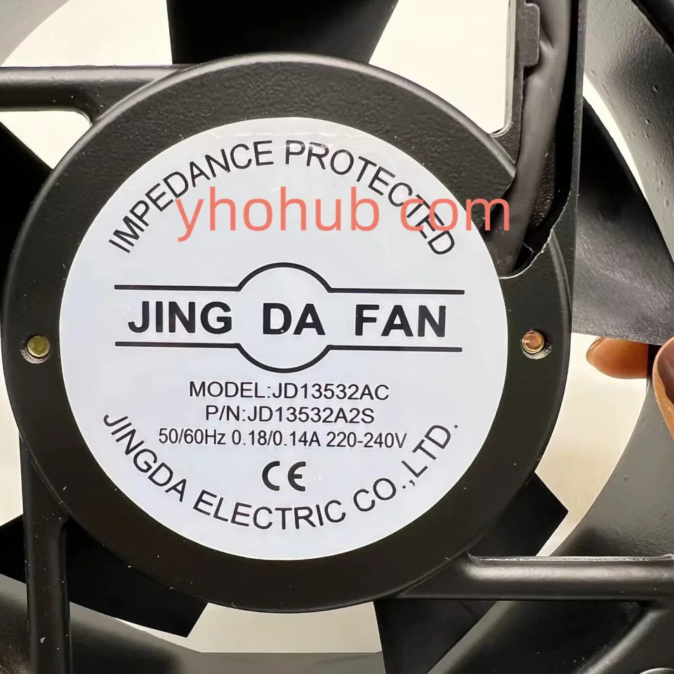 JINGdaf호환AN 2 와이어 서버 냉각팬 JD13532AC JD13532A2S AC 220V 240V 0.14A 135x135x35mm