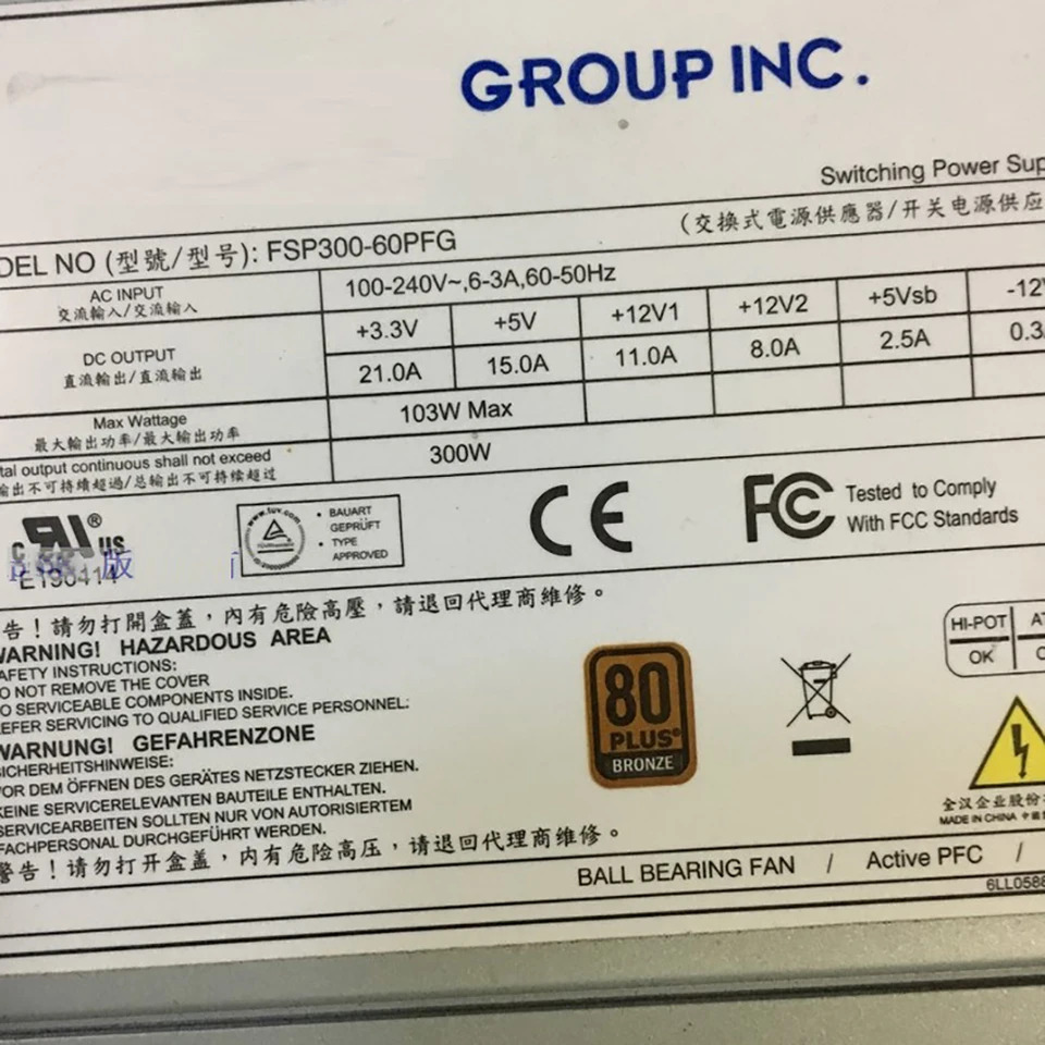 FSP300-60PFG C6240-1052-0040 스위칭 전원공급장치 오리지널 300W