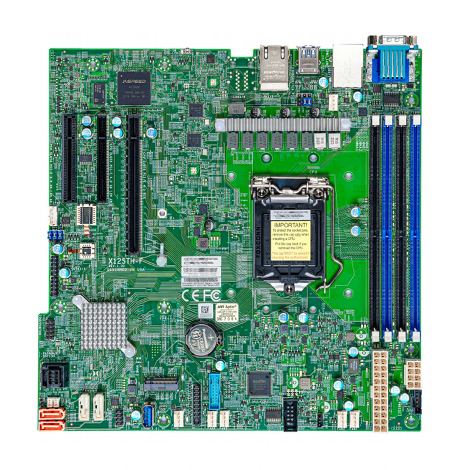 X12STH-F Supermicro LGA-1200 M- 128GB DDR4-3200MHz C256 8XSATA 3 서버 마더보드