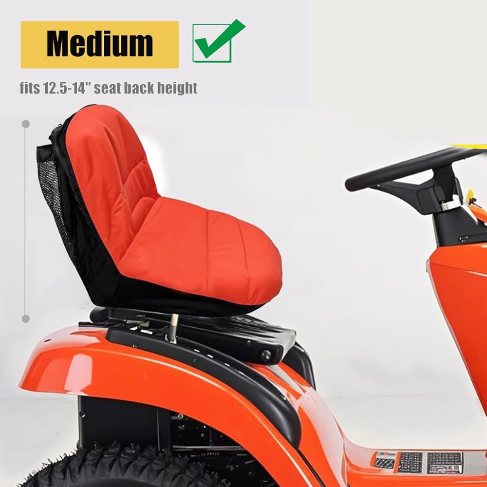 Kubota와 호환되는 트랙터 시트 커버, 승마 Husqvarna용(미디엄) 깎는 호환, 존 잔디 새끼 생도와 기계 디어, Black Medium - 상세 이미지 3
