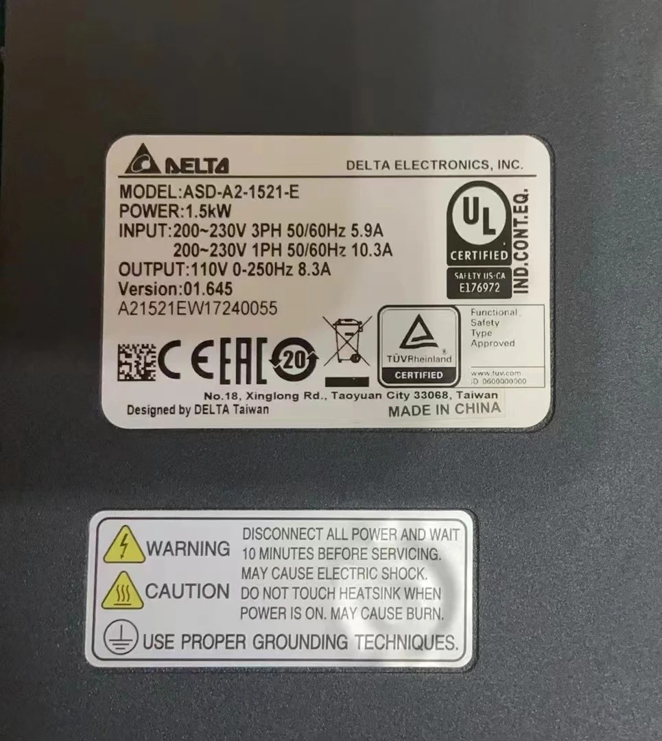 ASD-A2-1521-E 리퍼 서보 드라이브 1.5kW 기능 작동 OK