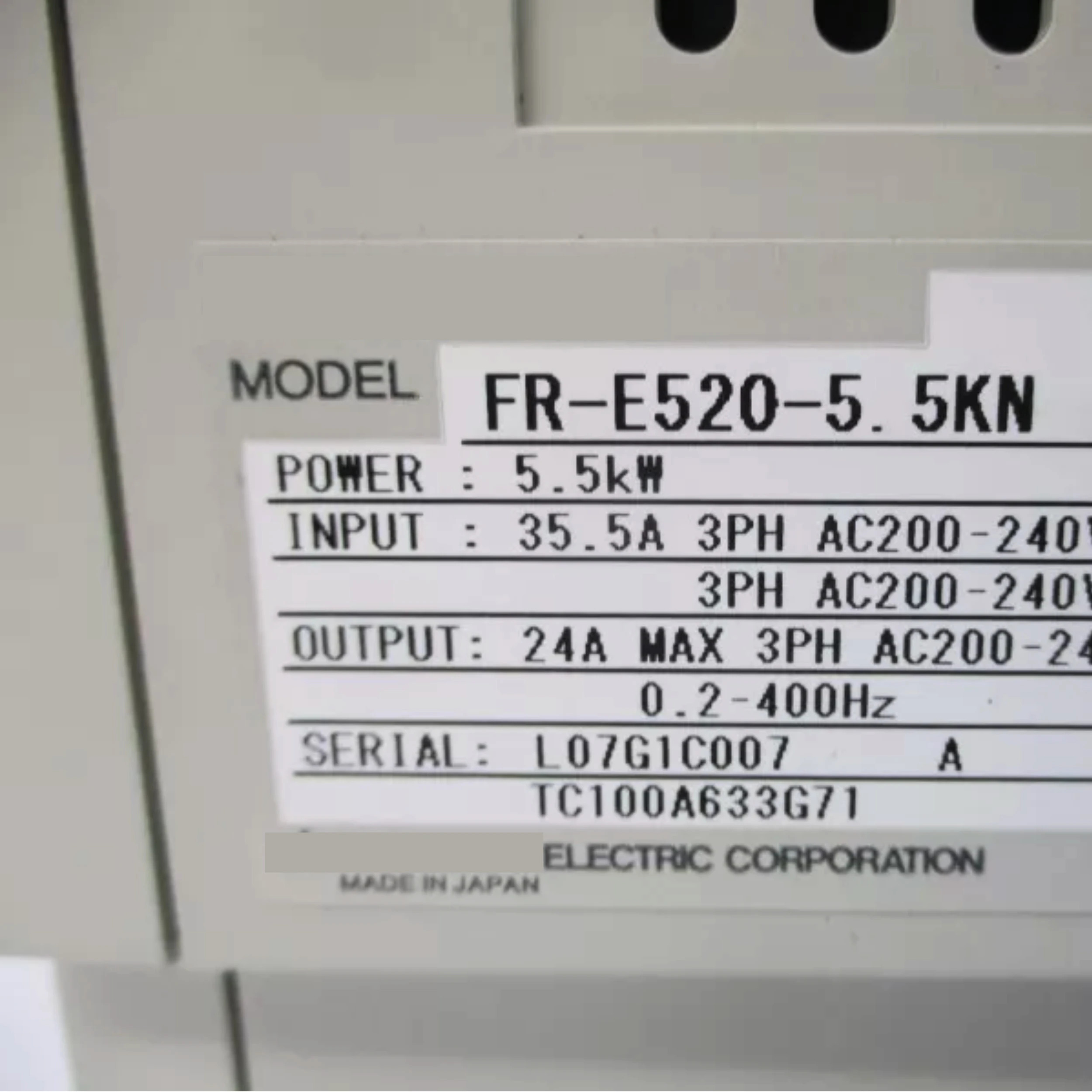 새 FR-E520-5.5KN 인버터