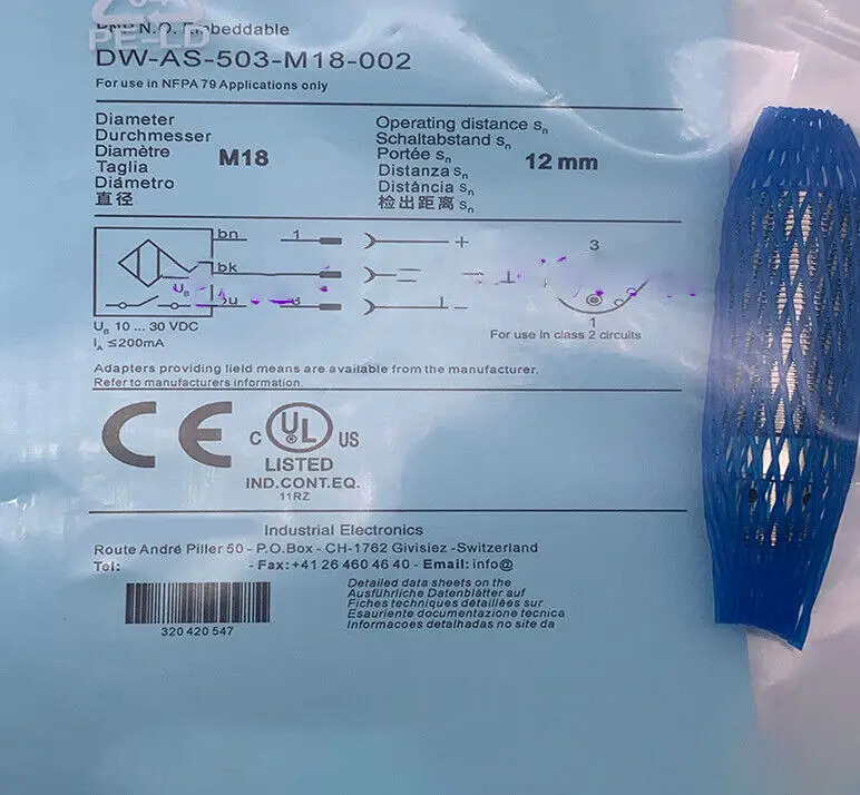 Contrinex DW-AS-503-M18-002 스위치 센서신