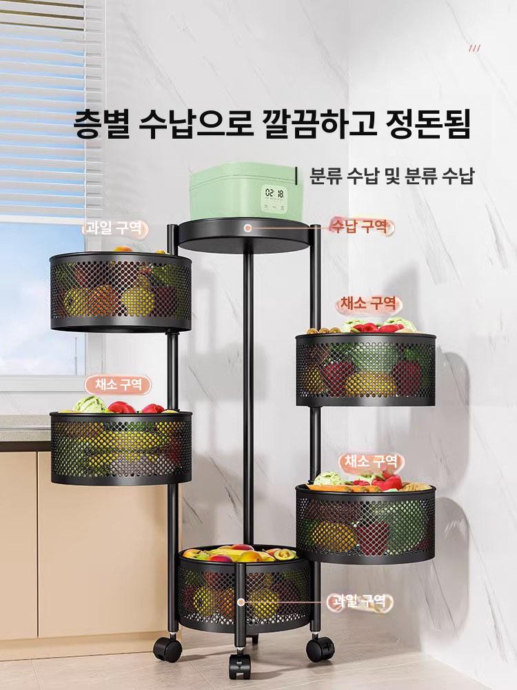 야채 양파보관함 과일 채소 정리대 업소용 철제수납함 바스켓 진열대 수납바구니 - 상세 이미지 4