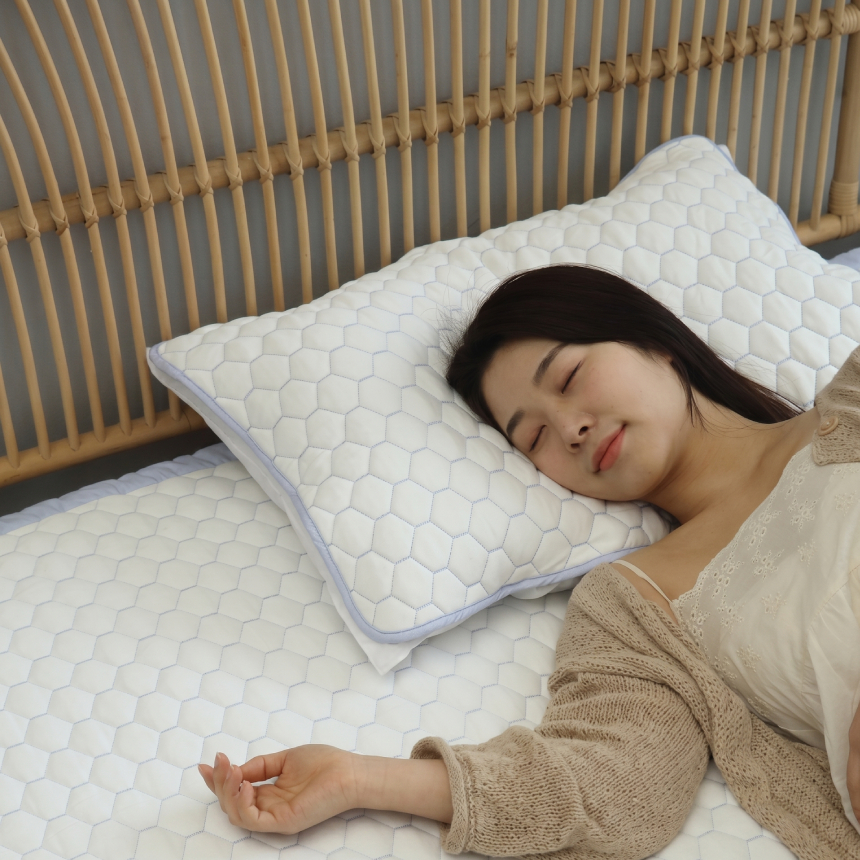 항균 듀라론 냉감 베개커버 1+1 5070 쿨링 냉감패드 누빔 베겟잎 베개피 롱베게 여름 - 상세 이미지 2