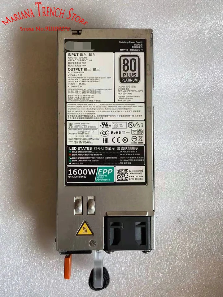 D1600E-S0 스위칭 전원공급장치 DELL R630 R730 R730XD 랙 서버EPP 1600W