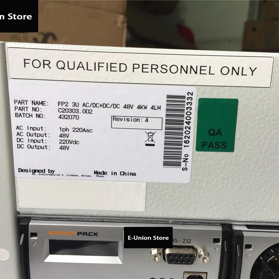 Eltek 임베디드 전원 시스템고속 작동 C20303.002 FP2 3U AC/DC DC/DC 48V 4KW 4LM