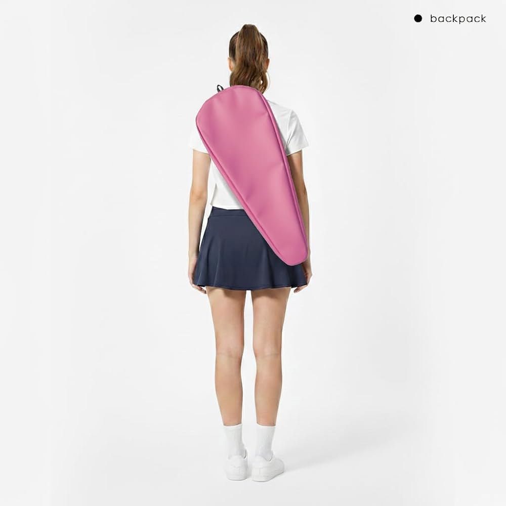 Silfrae 싱글 테니스 라켓 커버 경량 미디엄) 패딩 (핑크, Red Large - 상세 이미지 2