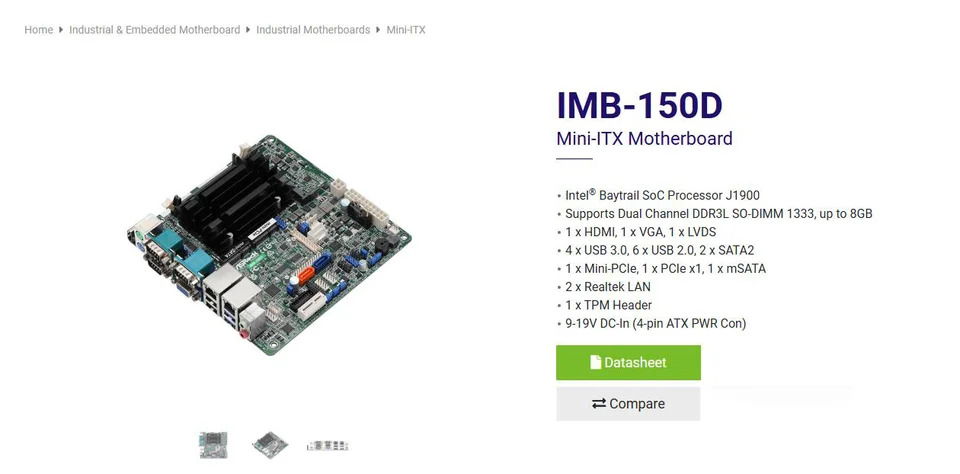 ASRock호환 산업Mini-ITX 마더보드IMB-150D