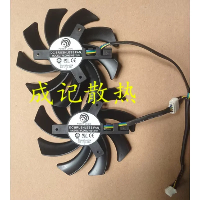 파워 로직 PLD09210S12HH DC 12V 0.40A 4 와이어 서버 프레임리스 냉각팬