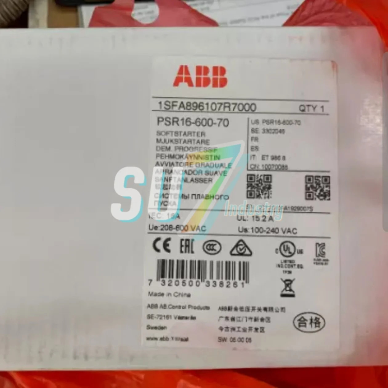 PSR16-600-70 1SFA896107R7000 PSR3-600-11 1SFA896103R1100 오리지널 소프트 스타터