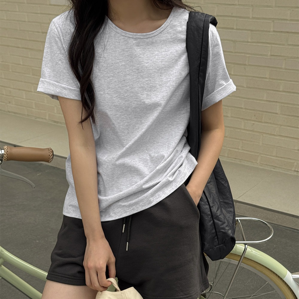 베이직 레이어드 랍빠 반팔 티셔츠 이미지 6