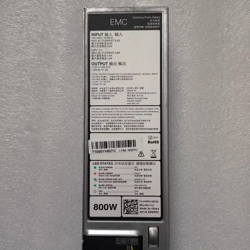델 R450 R650 R750 R750XS R6525 R7525 MGPPC D800E-S0 800W 플매트 카펫 러그 전원공급장치 G15 PSU DPS-800AB-46 신