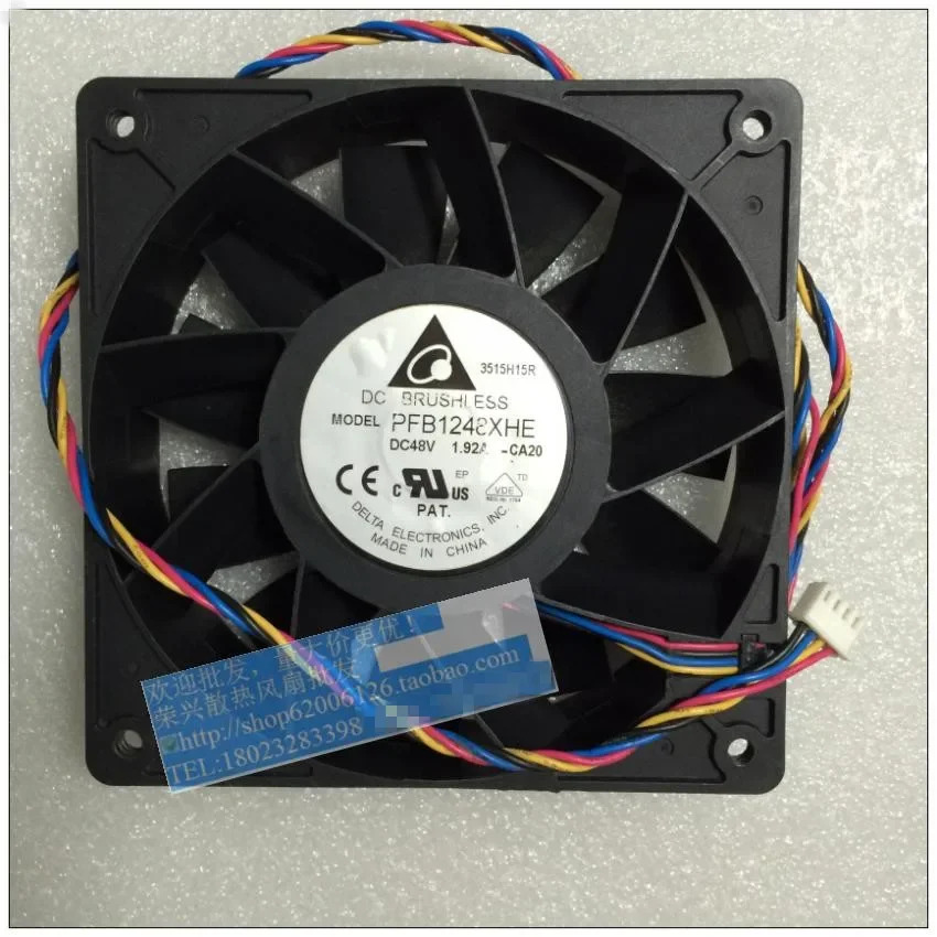 델타 전PFB1248XHE CA20 DC 48V 1.92A mm 4 와이어 서버 냉각팬
