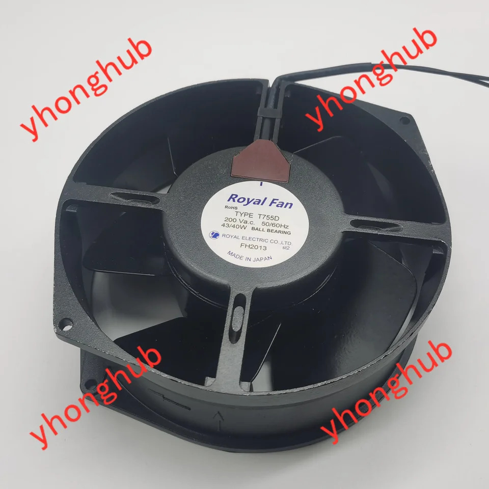냉각팬 T755D 2 와이어 서버 AC 200V 43 W 40W 172x150x55mm