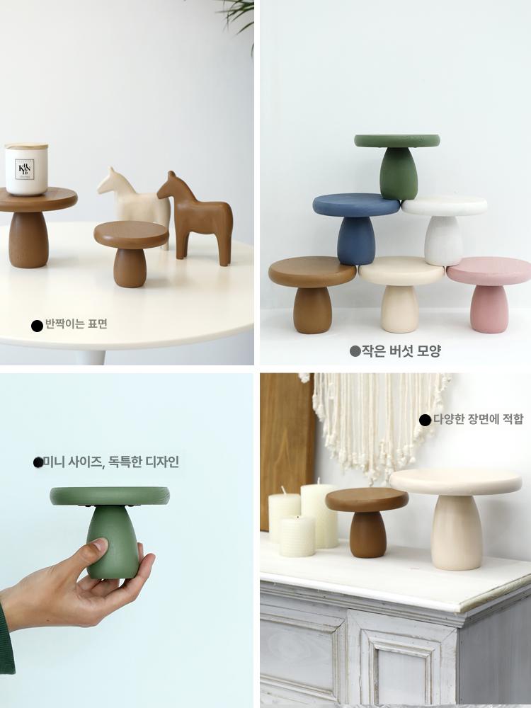 미니 케이크트레이 스탠드 플레이트 받침대 투명 플레이팅 원형 디저트트레이 - 상세 이미지 2