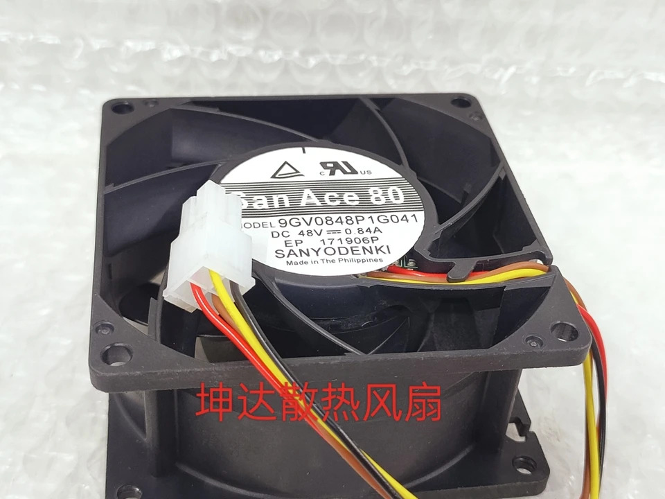 SANYO Denki 4 와이어 서버 냉각팬 DC 48V 0.84A 80x80x38mm 9GV0848P1G041