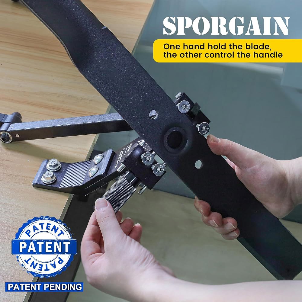 SporGain [업데이트] 잔디 깎는 기계 블레이드 오른손 제조 가능한 프레임, 및 그라인더와 앵글 볼 사용, 베어링 왼손 블레이드용, 블루 샤프너 함께 15 -45 핸들, 조절 - 상세 이미지 2