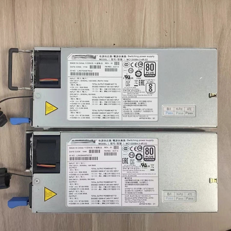 MC1200B4-3-4R-02 스위칭 전원공급장치 ARTESYN 서버 PSU 80 플러스 플래티넘12V 1200W