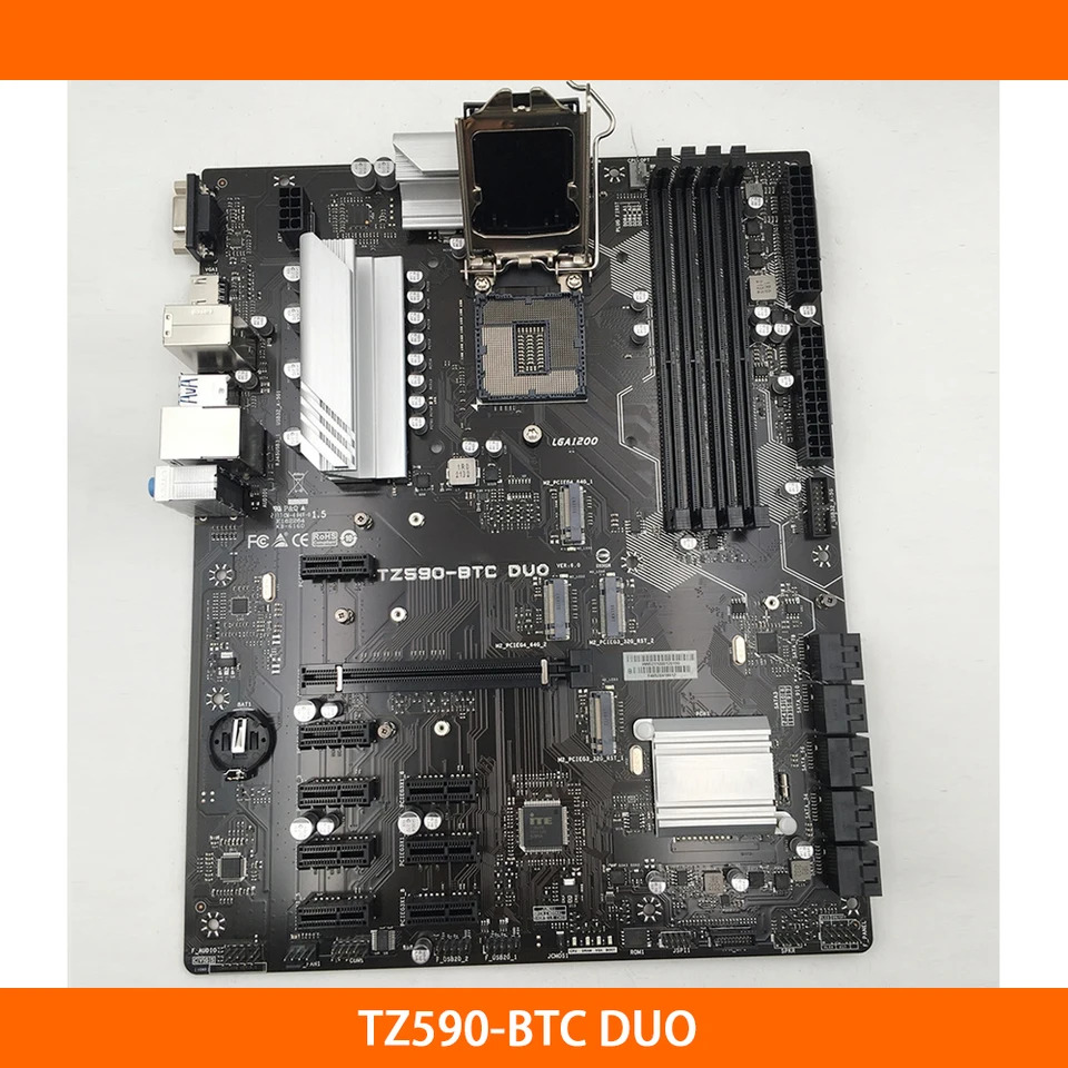 Biostar 마더보드TZ590-BTC DUO Z590 LGA1200 6Gb/s 지지대세대 11 세대 CPU 마이크로 DDR4 PCIe 3.0 128GB